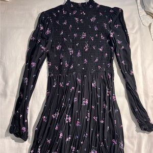 High neck A-Line Floral Dress